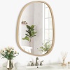 Asymmetrical Hanging Wood Mirror - Thumbnail 1