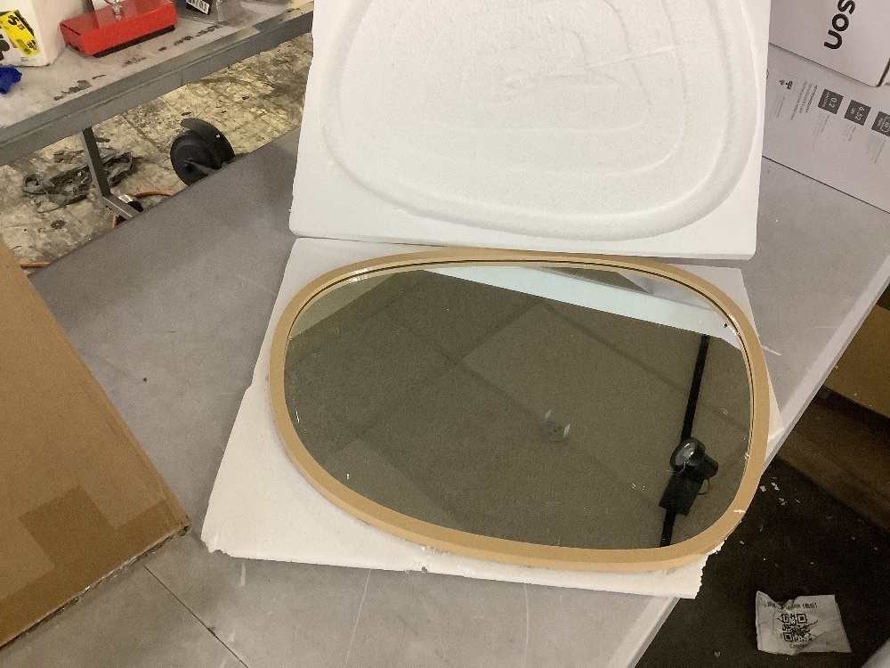 Asymmetrical Hanging Wood Mirror - Image 2 - Lot 228