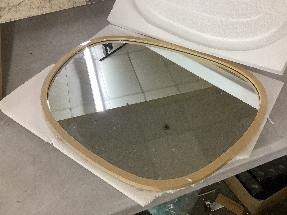 Asymmetrical Hanging Wood Mirror - Image 3 - Lot 228