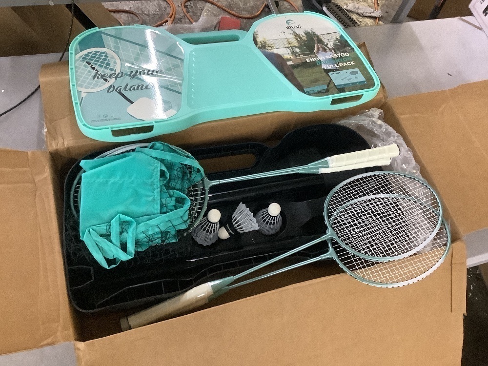 EasyGo Badminton Set with Net, 4 Racket, 4 Birdies, Portable Storage Box - Image 2 - Lot 229
