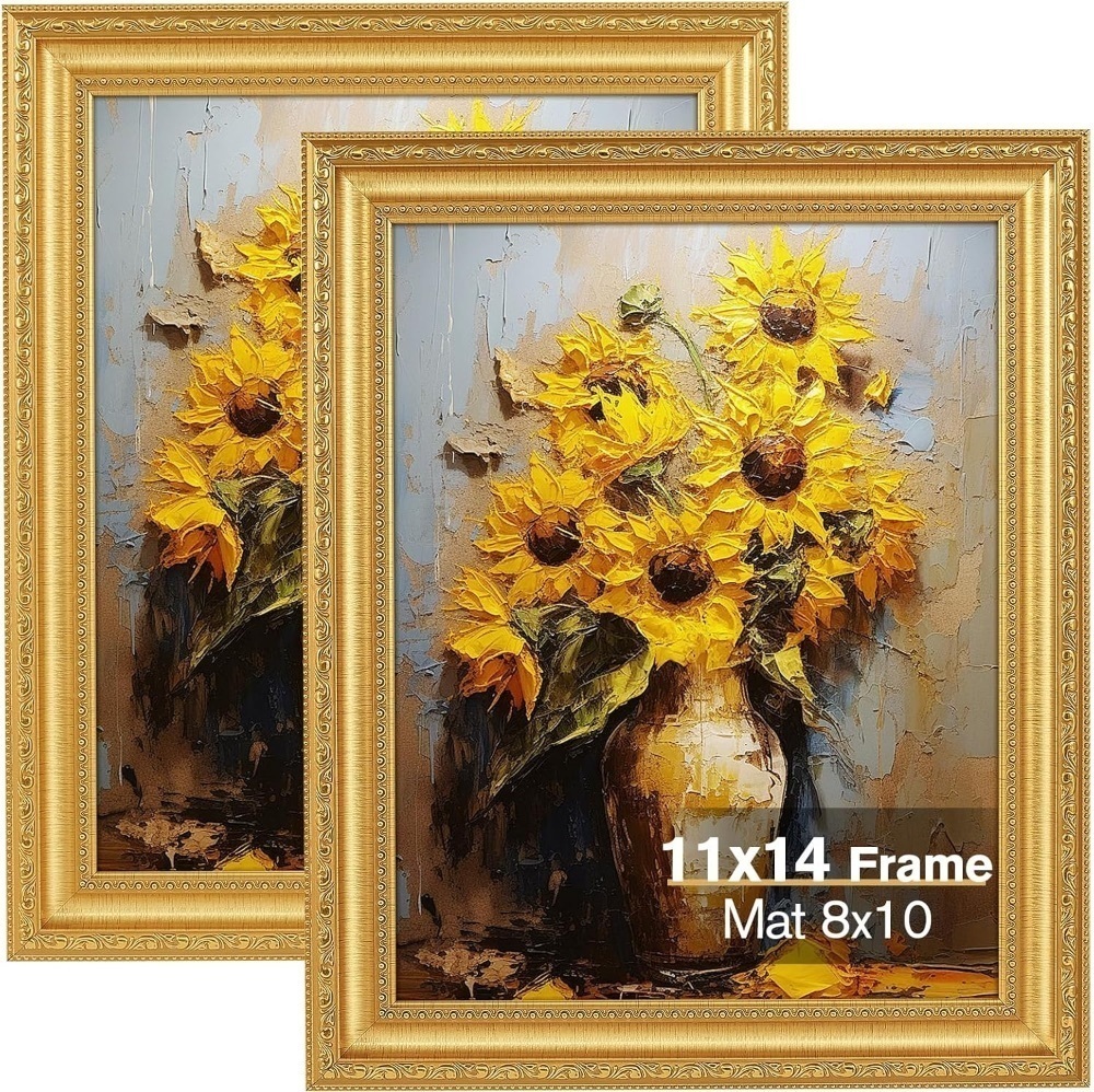 11x14 Ornate Gold Picture Frame, Set of 2 - Image 1 - Lot 332