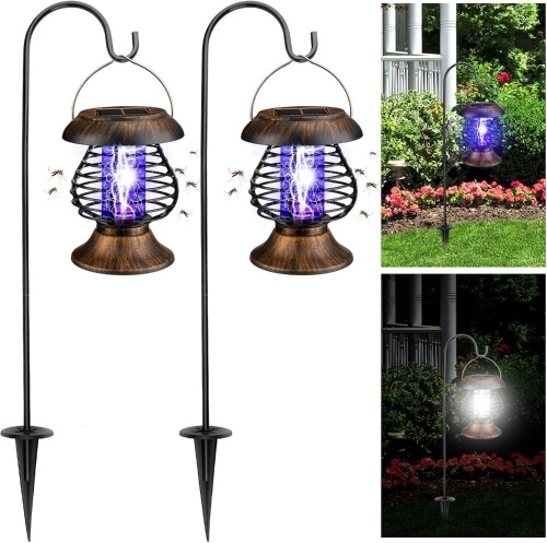 Qualirey Solar Bug Zapper Lamp, Antique Bronze, 2 Pcs - Lot 335