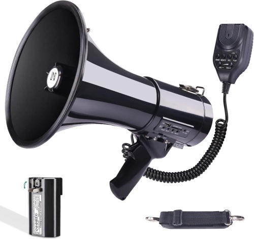 50 Watt Professional Bluetooth Megaphone Bullhorn Speaker with Rechargeable Battery - Lot 522