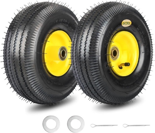 GICOOL 4.10/3.50-4 Rubber Tire and Wheel, with 2.25" Offset Hub, 5/8" Sealed Bearings - Lot 535
