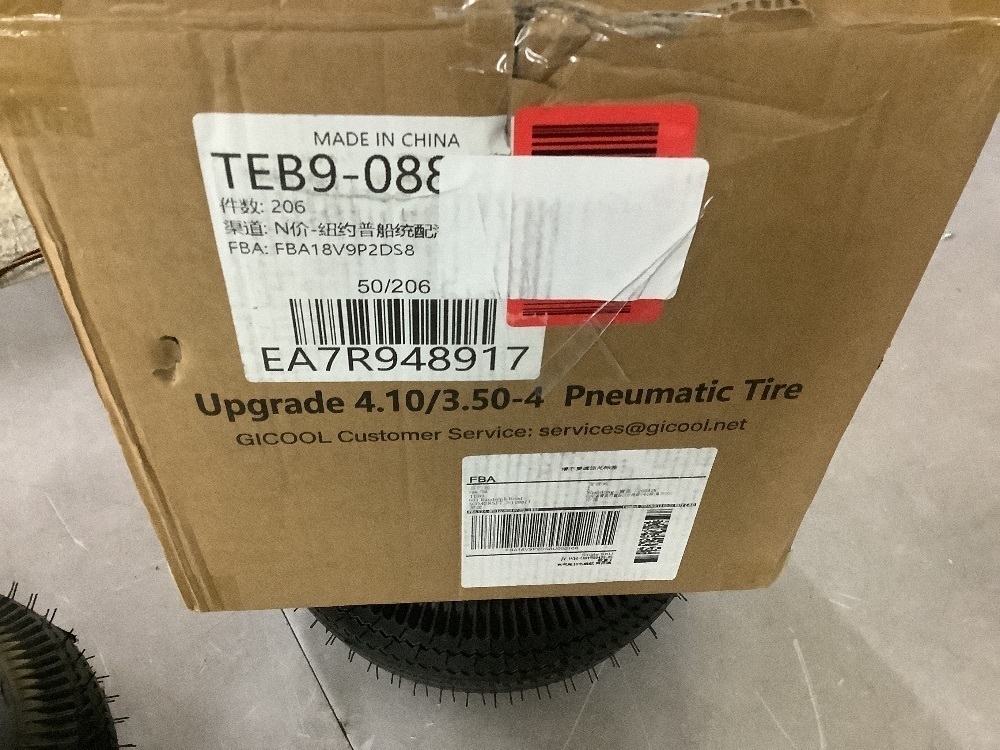 GICOOL 4.10/3.50-4 Rubber Tire and Wheel, with 2.25" Offset Hub, 5/8" Sealed Bearings - Image 6 - Lot 535