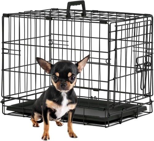 BestPet 18" Foldable Metal Kennel with Single Door, Secure Slide-Bolt Latches, Leakproof Tray - Lot 540