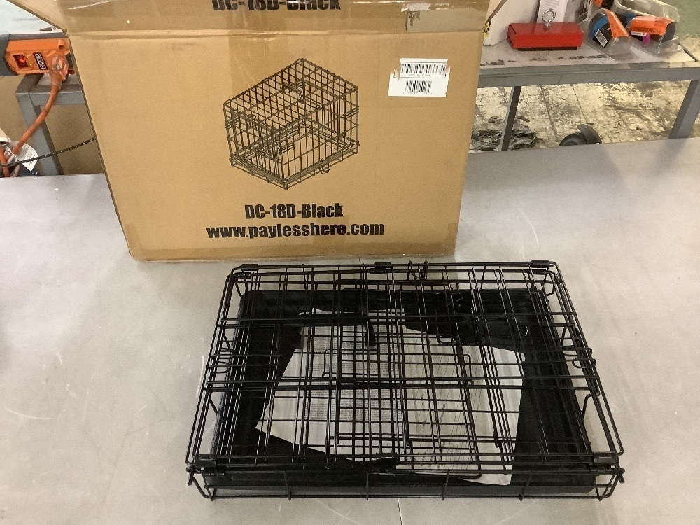 BestPet 18" Foldable Metal Kennel with Single Door, Secure Slide-Bolt Latches, Leakproof Tray - Image 2 - Lot 540