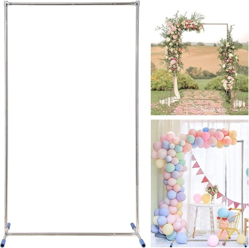 6.8×4 FT Rectangular Metal Arch Backdrop Stand and Support Feet Base - Lot 622