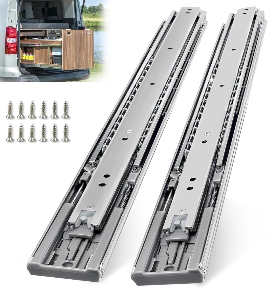 Lot of (2) Pair of Soft Close Heavy Duty Drawer Slides 28 Inch Full Extension Side Mount - Image 1 - Lot 623