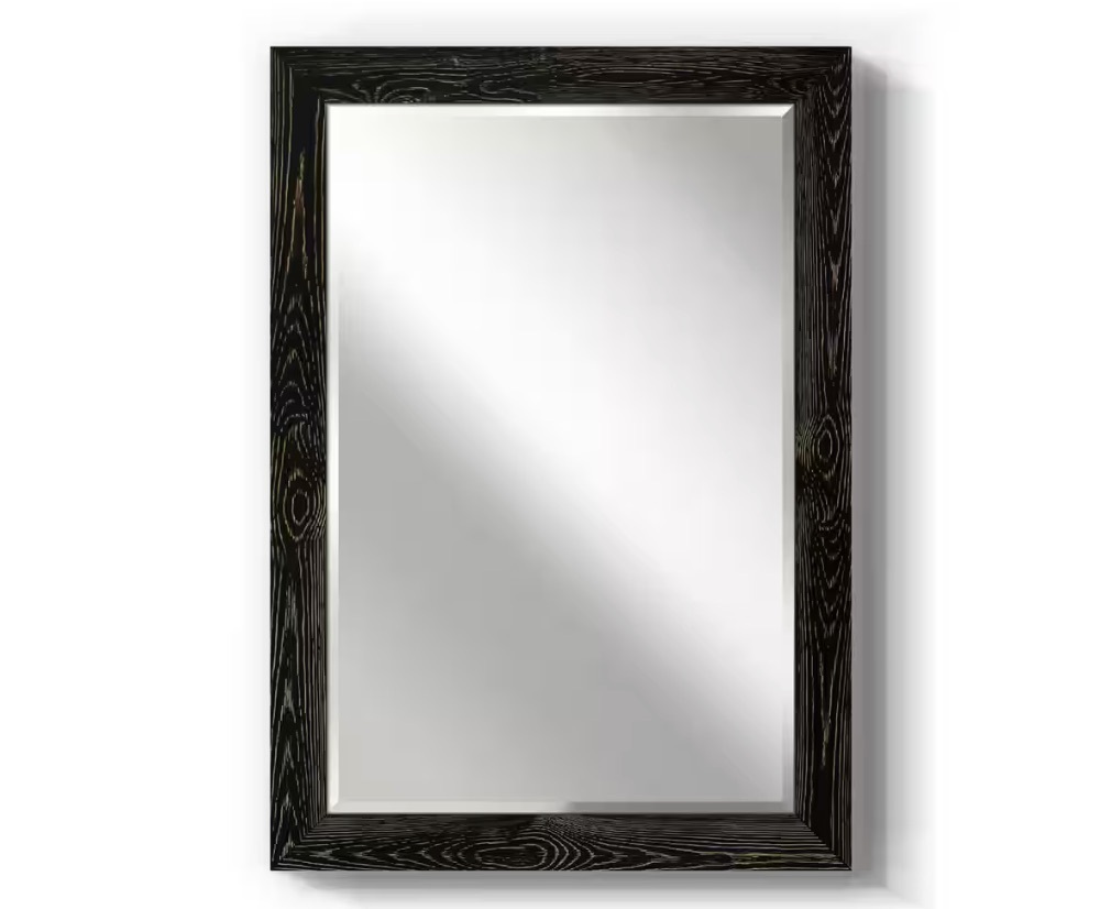 Beveled Edge Framed 29 in. W x 41 in. H Rectangle Wood Black Mirror - Image 1 - Lot 627JF