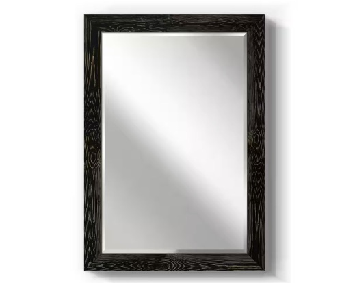 Beveled Edge Framed 29 in. W x 41 in. H Rectangle Wood Black Mirror - Lot 627JF