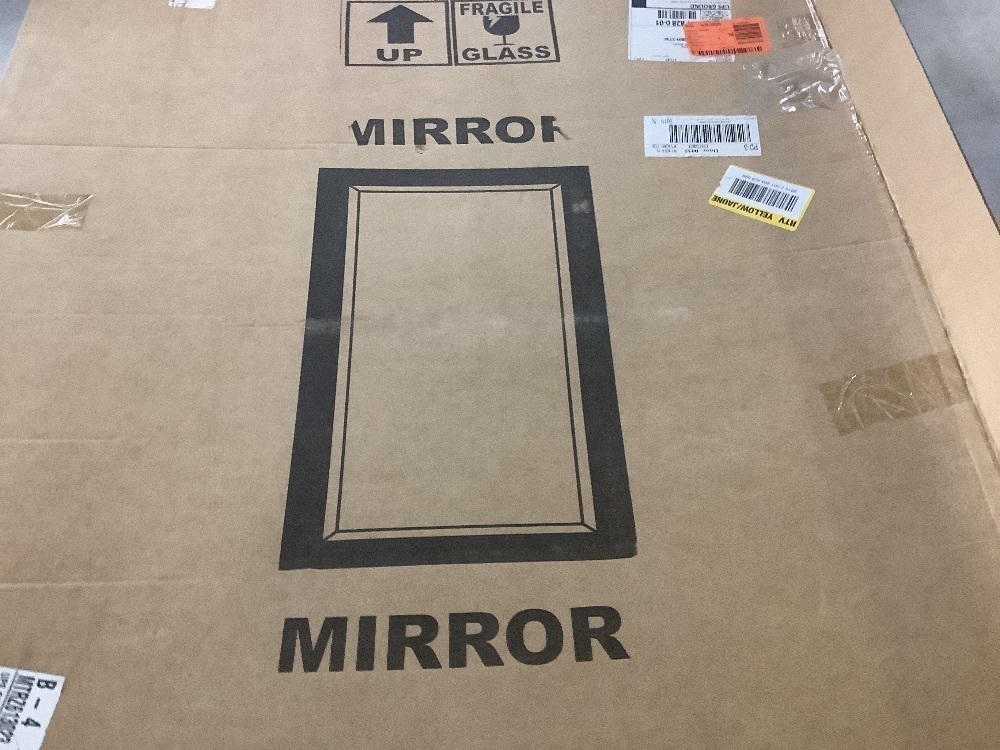 Beveled Edge Framed 29 in. W x 41 in. H Rectangle Wood Black Mirror - Image 4 - Lot 627JF