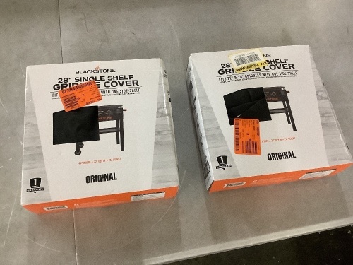 Lot of (2) Blackstone 28” Single Shelf Griddle Cover, 600D Polyester, Black - Lot 722JF