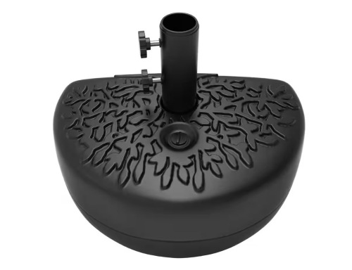 Pure Garden Weighted Plastic Half Moon Patio Umbrella Base in Black - Lot 724JF