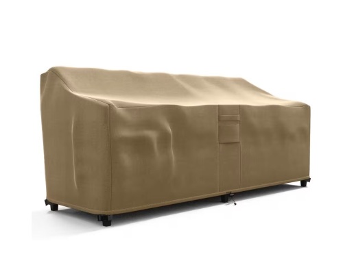 KHOMO GEAR 76 in. W x 32.5 in. H x 33 in. D Medium Brown Outdoor Sofa Patio Loveseat Furniture Cover - Lot 727JF