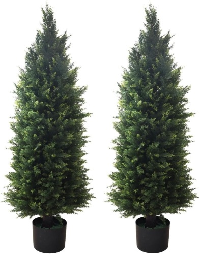 4ft Artificial Topiary Cedar Tree, Set of 2 - Lot 430