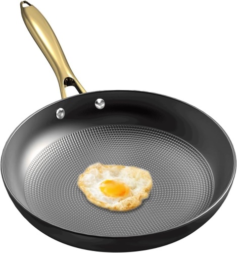10" Non Stick Honeycomb Skillet with Stay-Cool Stainless Steel Handle, Scratch Resistant, Induction Compatible - Lot 436