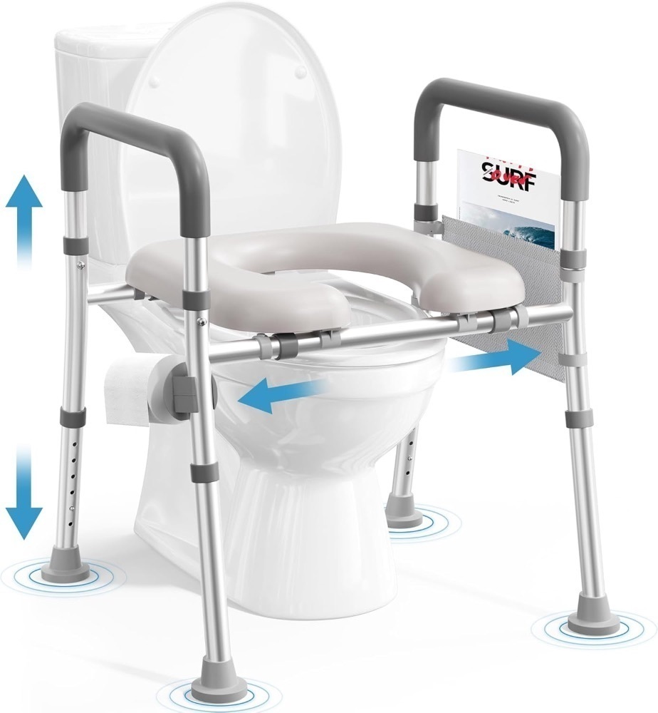 Toilet Seat Riser with Handles, Adjustable Height & Width, 400lb Capacity - Image 1 - Lot 437