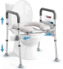 Toilet Seat Riser with Handles, Adjustable Height & Width, 400lb Capacity - Thumbnail 1