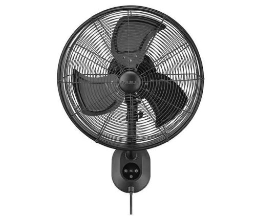 MULE Wall Mount Fan XL Indoor or Outdoor Matte Black 18 in. Oscillating 3-Speed High Velocity Max. 5100 CFM Fan with Remote - Lot 62JF