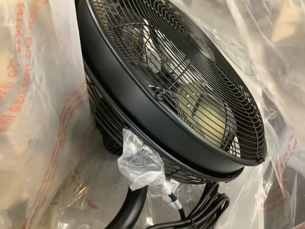 MULE Wall Mount Fan XL Indoor or Outdoor Matte Black 18 in. Oscillating 3-Speed High Velocity Max. 5100 CFM Fan with Remote - Image 4 - Lot 62JF