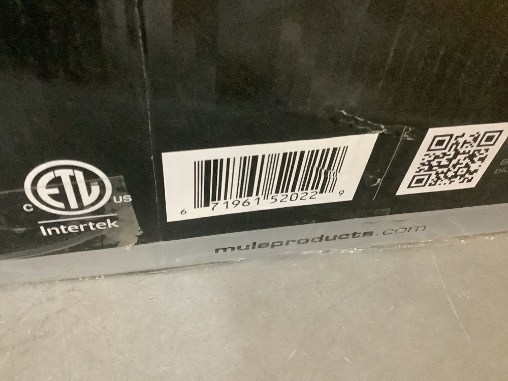 MULE Wall Mount Fan XL Indoor or Outdoor Matte Black 18 in. Oscillating 3-Speed High Velocity Max. 5100 CFM Fan with Remote - Image 10 - Lot 62JF