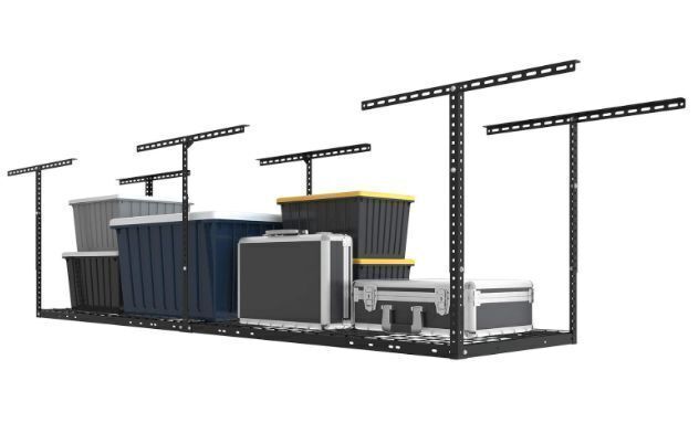 FLEXIMOUNTS 2x8 Adjustable Overhead Garage Storage Rack, 400lbs Weight Capacity - Image 1 - Lot 88