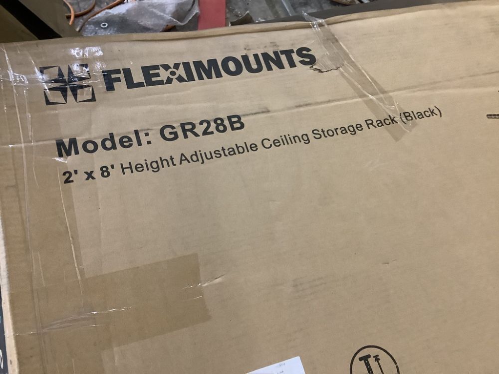 FLEXIMOUNTS 2x8 Adjustable Overhead Garage Storage Rack, 400lbs Weight Capacity - Image 3 - Lot 88