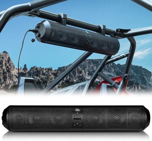 Kemimoto UTV Sound Bar 28-Inch Bluetooth-Compatible for 1.56"- 2.25" Roll Cage RMS 80W - Lot 92