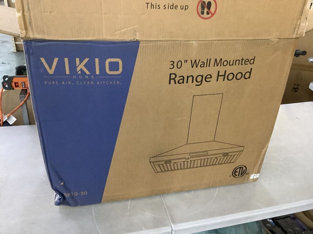 VIKIO 30 in. 500 CFM Convertible Wall Mount Range Hood in Stainless Steel with LED Lighting, Dishable filter and Touch Control - Image 2 - Lot 108JF