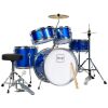 Kids Beginner All Wood Acoustic Drum Kit Starter Set w/ Stool, Drumsticks - Thumbnail 1