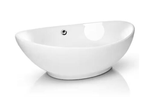 Miligore Modern Ceramic Vessel Sink Large Oval White - Lot 110JF