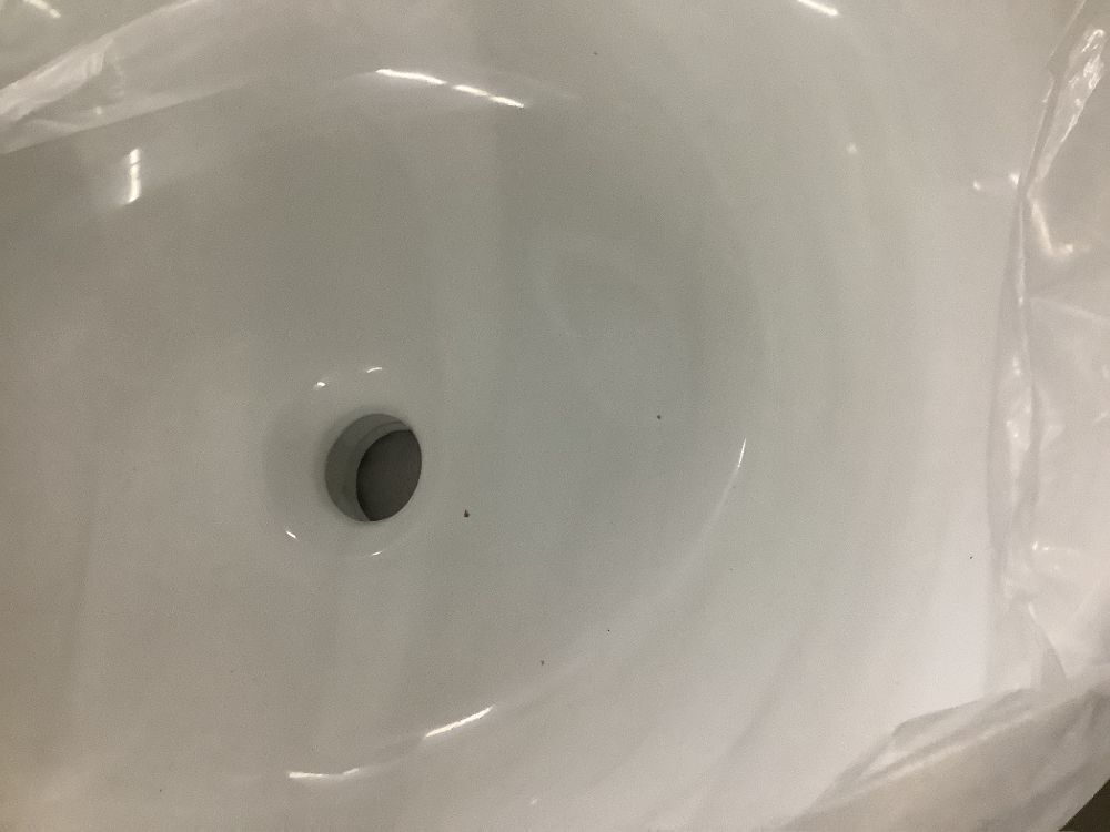 Miligore Modern Ceramic Vessel Sink Large Oval White - Image 4 - Lot 110JF