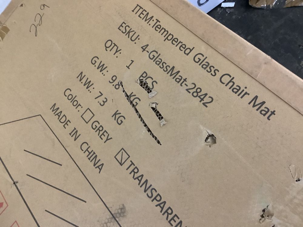 Tempered Glass Chair Mat 28" x 42" - Image 5 - Lot 162