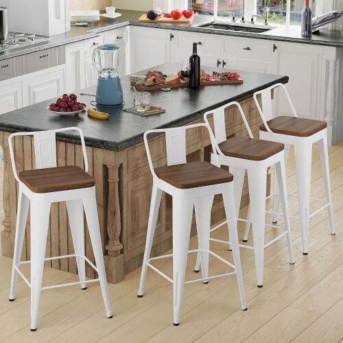 30" Counter Height Metal Bar Stools, Set of 4 - Lot 164