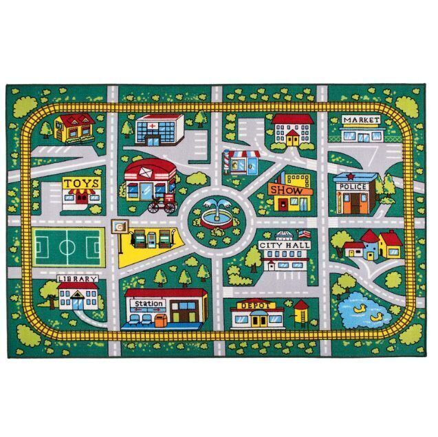 Kids Educational Learning City Life Road Non Skid Area Rug 3'3" x 4'7" - Image 1 - Lot 570