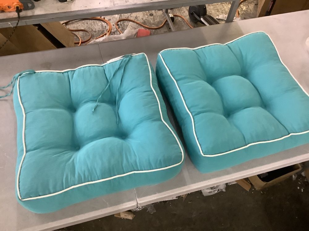 19" Square Outdoor Chair Cushions, Set of 2 - Image 1 - Lot 574