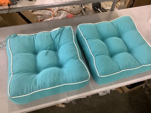 19" Square Outdoor Chair Cushions, Set of 2 - Lot 574