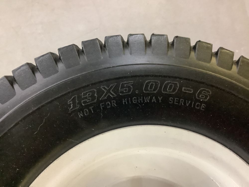 AR-PRO 13 x 5.00-6 Universal Tubeless Lawn Mower Tires with Rim, 3" Centered Hub and 3/4" Bushings, 2 Pack - Image 4 - Lot 579