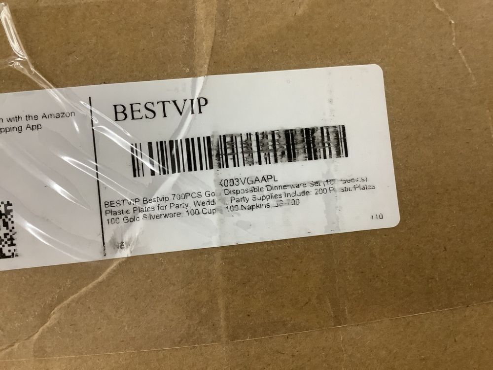 BESTVIP 700 PCS Gold Dinnerware Set for 100 Guests - Image 6 - Lot 670