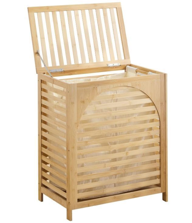Bamboo Laundry Hamper with Lid - Image 1 - Lot 678