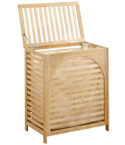 Bamboo Laundry Hamper with Lid - Lot 678