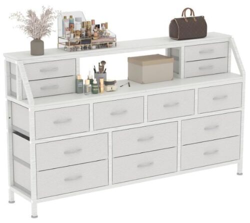 14 Drawer White Dresser 55" - Lot 680
