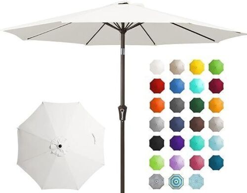 9FT Outdoor Patio Umbrella, Creamy White - Lot 763