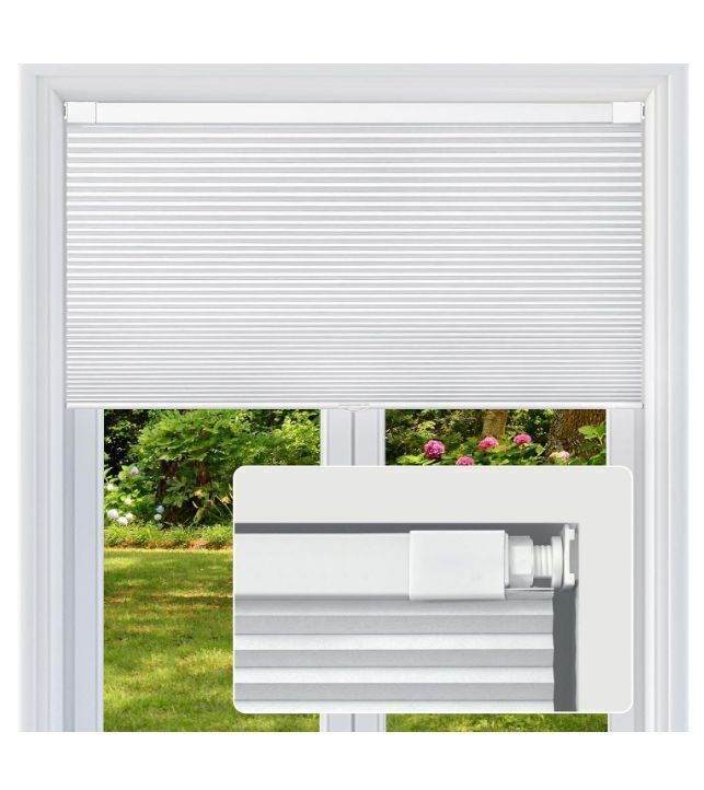 Lot of (2) No Drill Cordless Cellular Shades, White 17" W x 36" H - Image 1 - Lot 767