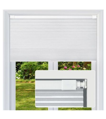 Lot of (2) No Drill Cordless Cellular Shades, White 17" W x 36" H - Lot 767