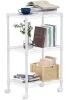 3 Tier Wire Storage Shelves with Wheels 11.8" D x 17.7" W x 29.8" H - Thumbnail 1