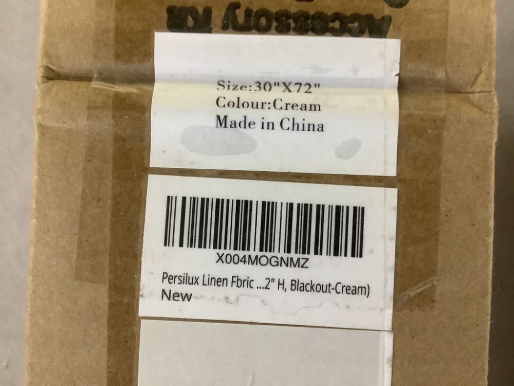 Persilux Linen Fabric Blackout Roller Shades, Cream, 30" x 72" - Image 5 - Lot 777