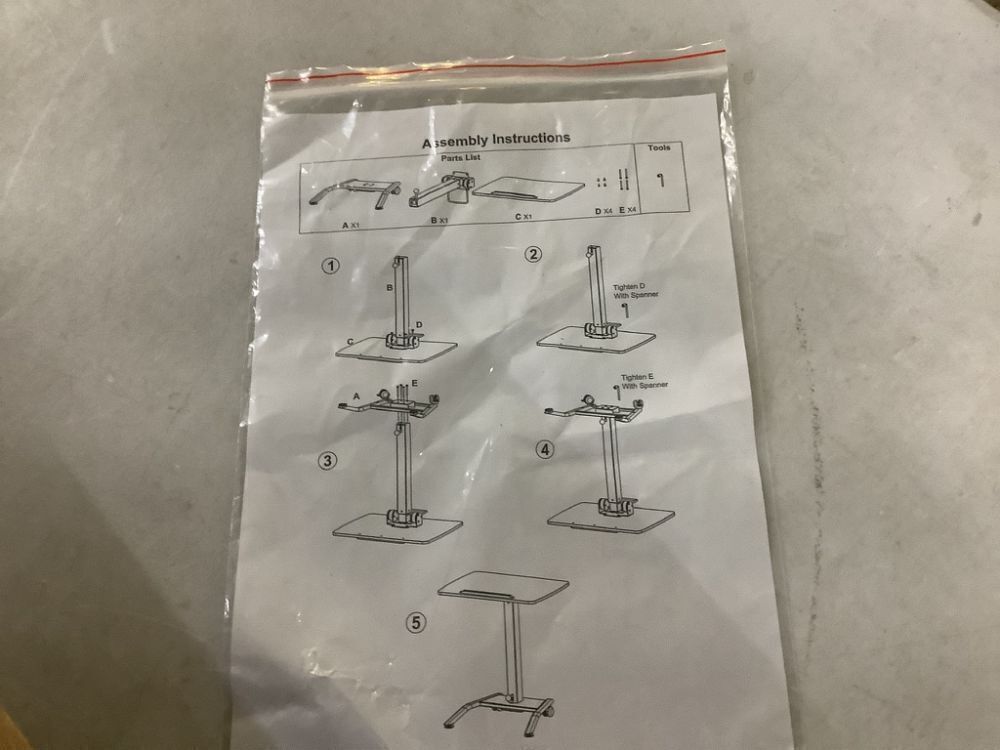 Mobile Standing Desk with 45° Tilting Desktop - Image 5 - Lot 480