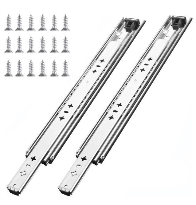 1 Pair 36 Inch 260 Lb Capacity Heavy Duty Drawer Slides with Screws - Image 1 - Lot 562